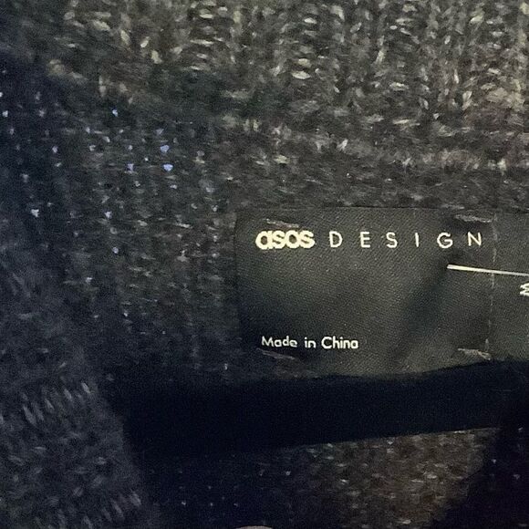 48 ASOS DESIGNS ANTHROPOLOGIE DARK GRAY WOOL OVERSIZED CREW NECK SWEATER - Picture 2 of 3